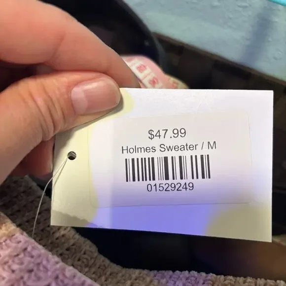 ⭐️ 3/$21 ⭐️ First Love Pink, Cream, and Blue Colorblock Sweater M NWT - Picture 7 of 9